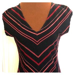 Black & Red Cap Sleeve Top, Lauren Ralph Lauren, Ladies Sz Med